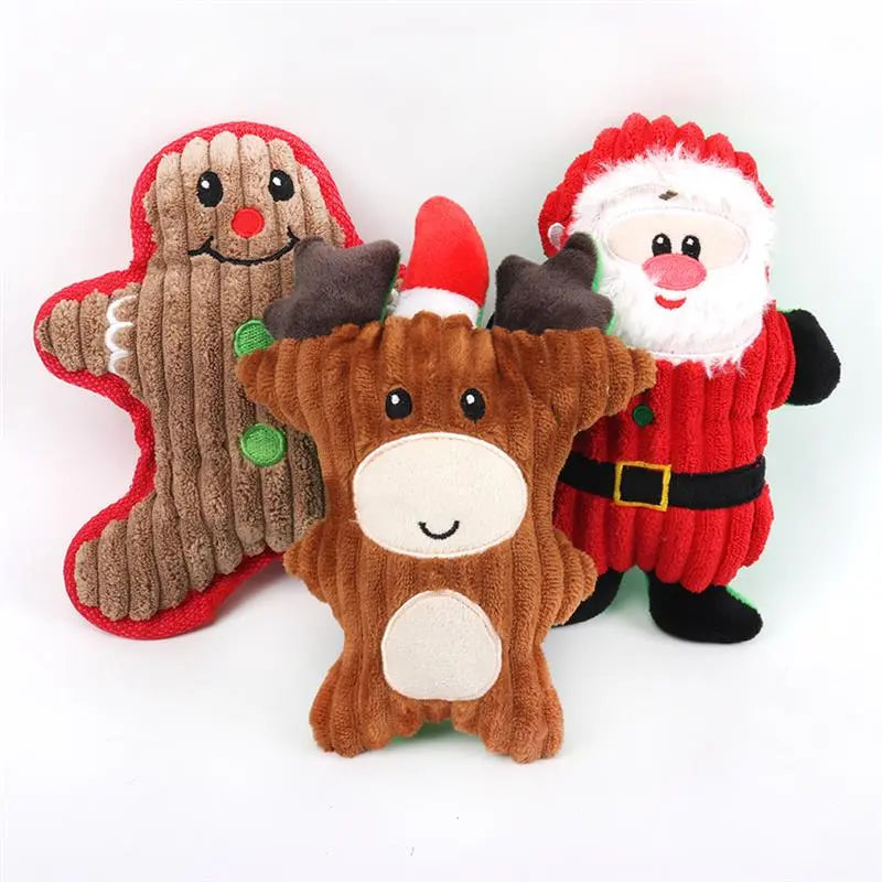 Christmas Themed Dog Squeaker Chew Toys