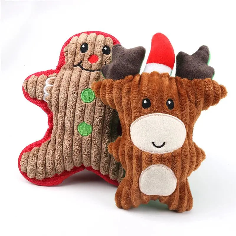 Christmas Themed Dog Squeaker Chew Toys