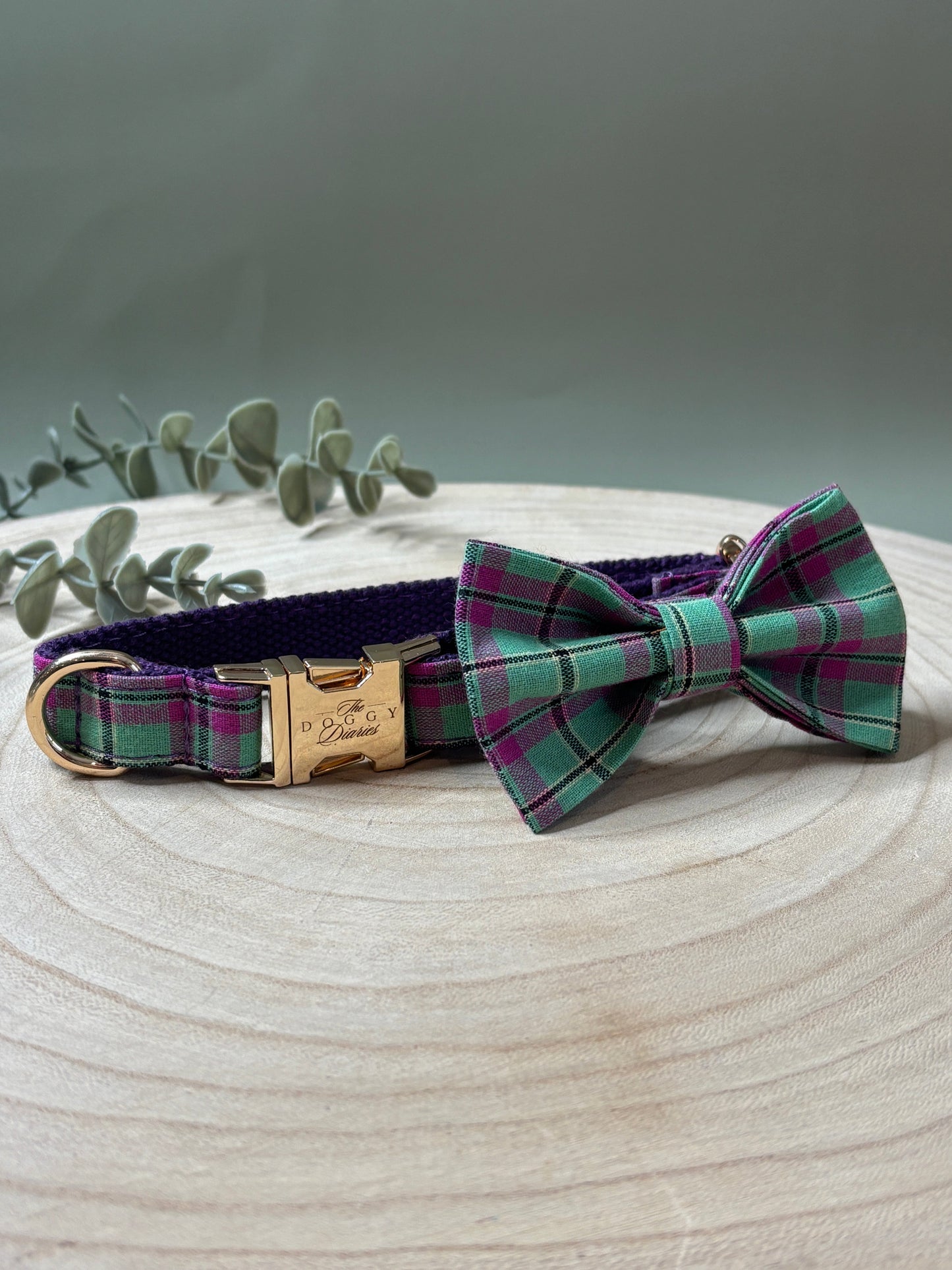 Purple Autumn Plaid Collar