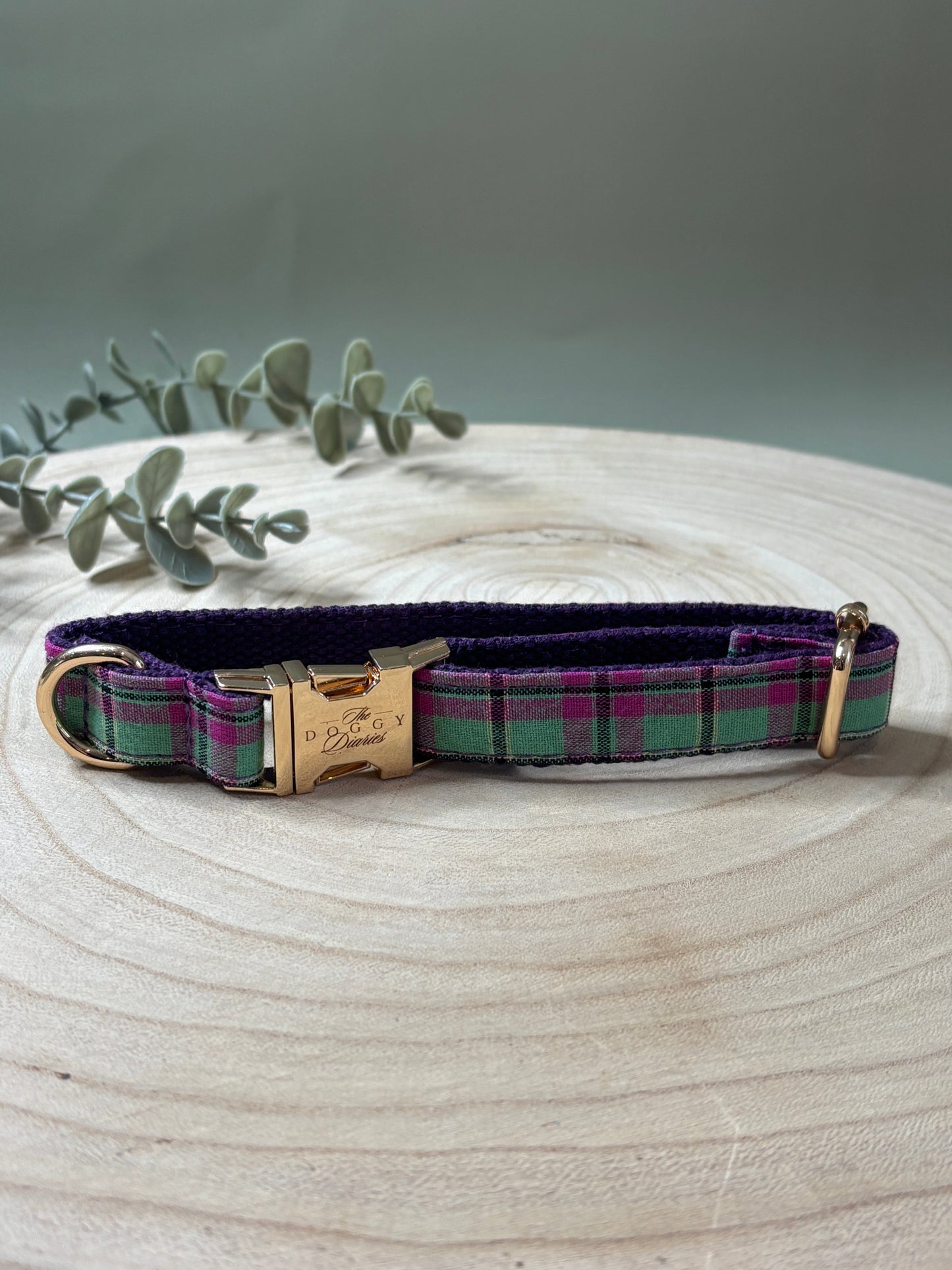 Purple Autumn Plaid Collar